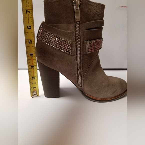 NINE WEST Ankle Boots Gray leather/suede size 5 - Picture 9 of 11